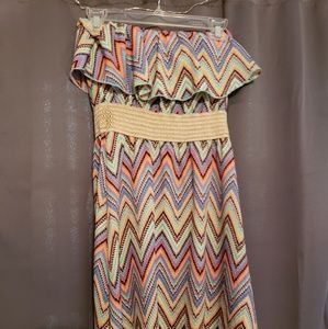 Strapless Tribal Summer Dress